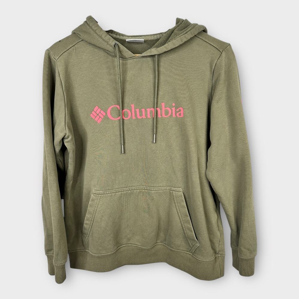 Columbia Womens size Medium Logo Hoodie 1895751 Pink Brown